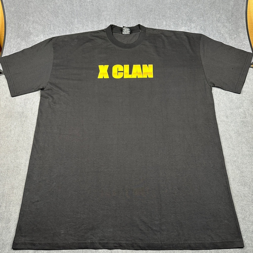 Vintage X Clan Hip Hop Graphic T-Shirt Black 4XL Platinum Mil-Cipher 90s Rap Tee